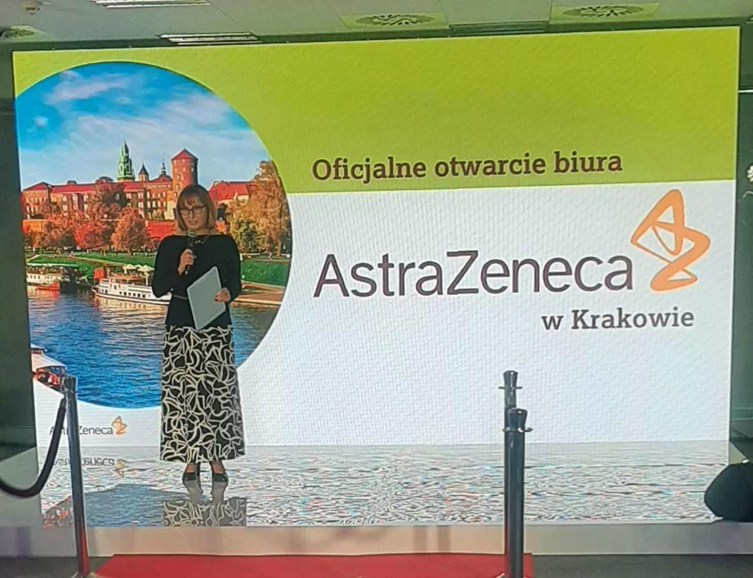Sano among the guests at the grand opening of the new AstraZeneca office in Krakow